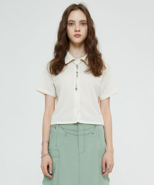 リラクゼーションSUDクリンクルシャツ(クリーム)