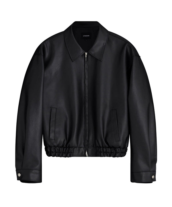 サイズのバンディングレザージャケット