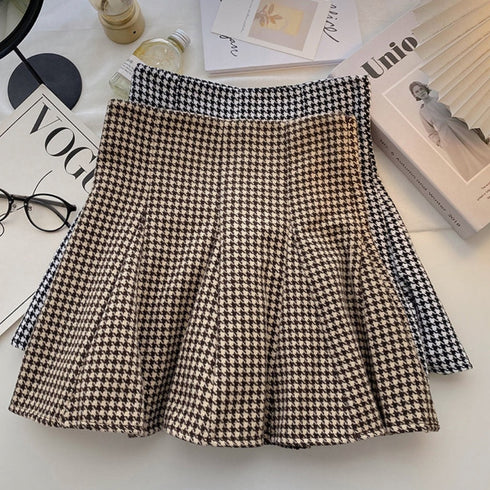 千鳥柄ミニ丈スカート