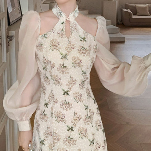 チャイナデザインパステルワンピース