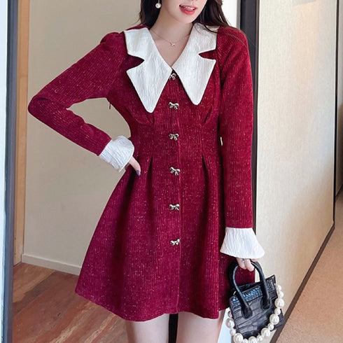 デザインカラーワンピ