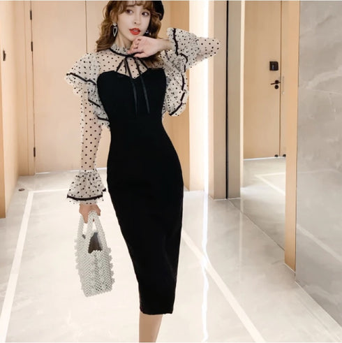 シースルードットマーメイドワンピース