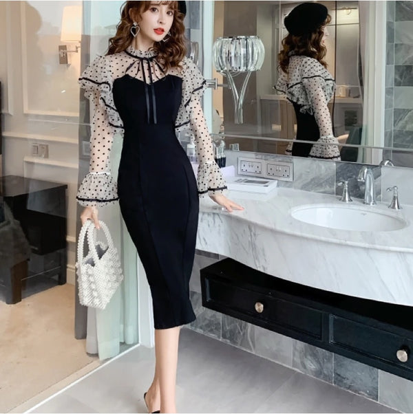 シースルードットマーメイドワンピース