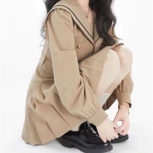 カーキ制服ワンピース