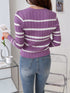 Vネックストライプカーディガン