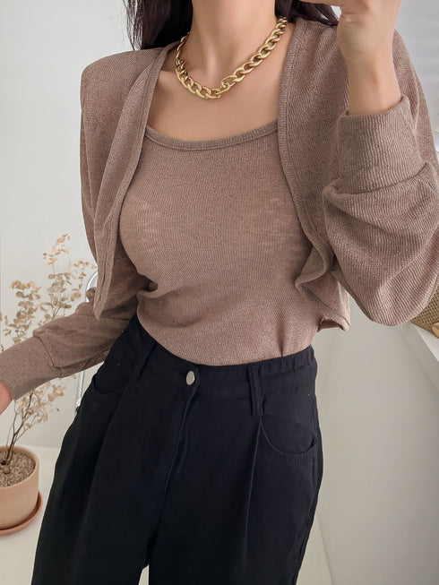 シンプルカーディガンセット