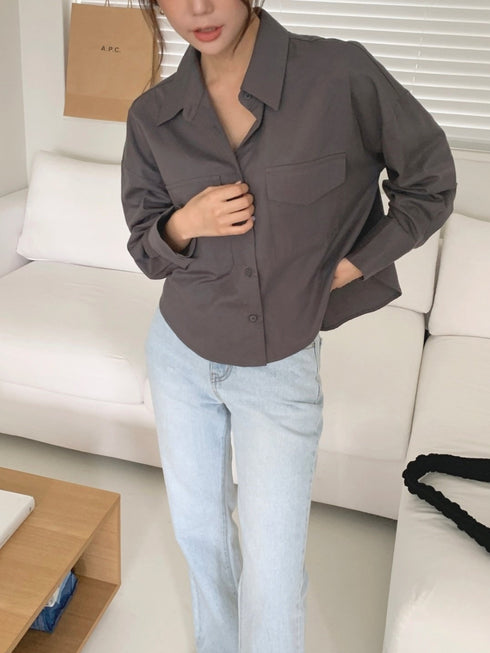 長袖コットンシャツ