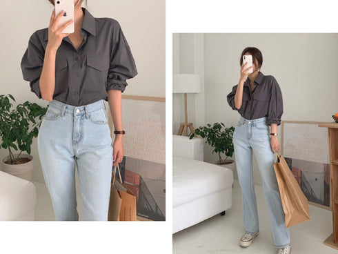 長袖コットンシャツ