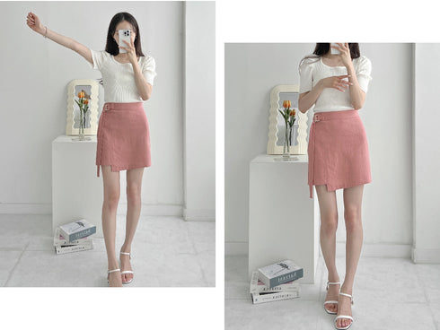 ベルトタイトミニスカート