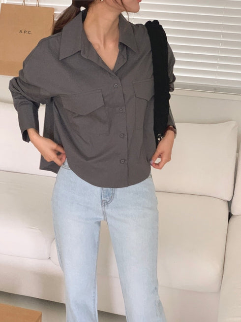 長袖コットンシャツ