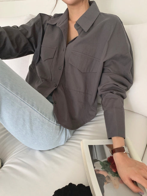 長袖コットンシャツ