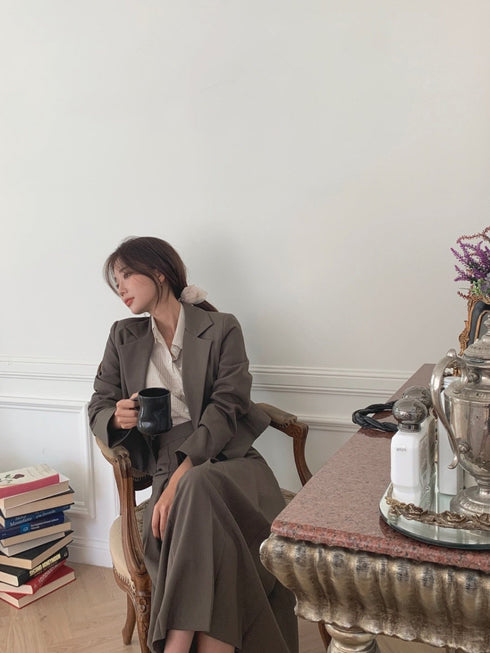 クロップジャケットロングスカートセットアップ