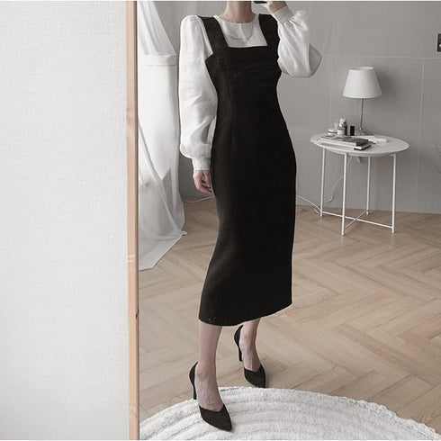 シンプルレディジャンパースカートセット