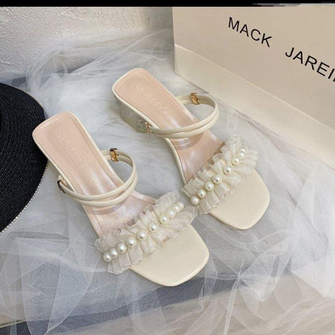 フリルパールサンダル