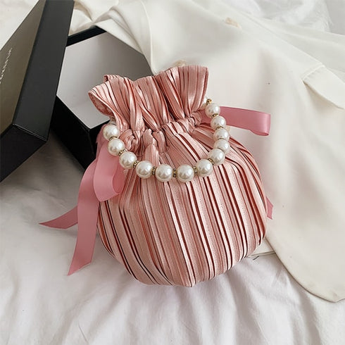 パール巾着バッグ