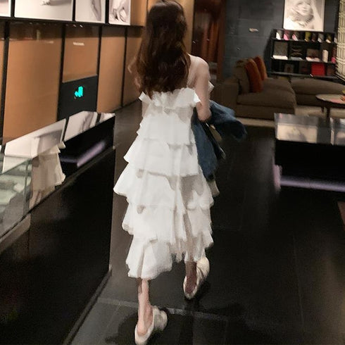 フリルホワイトサマーワンピース