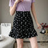シャーリングフリルドットスカート