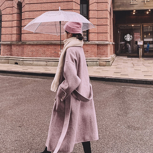 ピンクロングコート