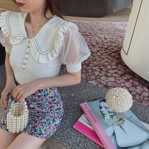 透けふわスリーブトップス