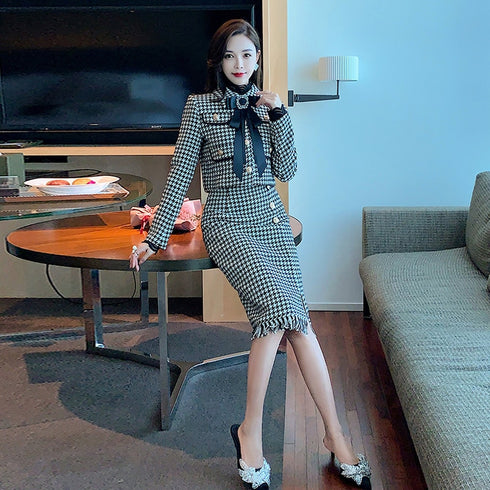 千鳥柄レディセットアップ