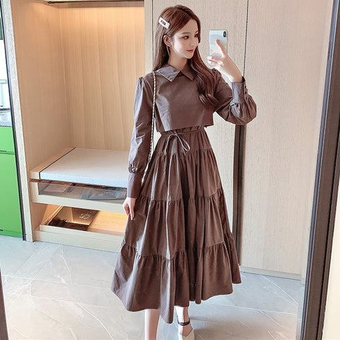 ロングティアードデザインワンピース