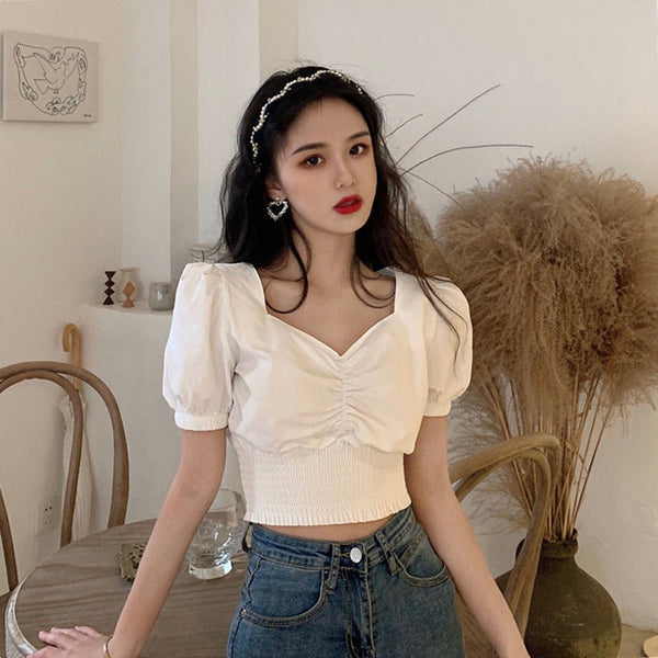 ウエストシャーリングブラウス