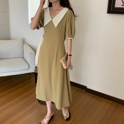 BIGカラーシンプルワンピ