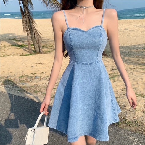 ブルーワンピホワイトブラウスセット