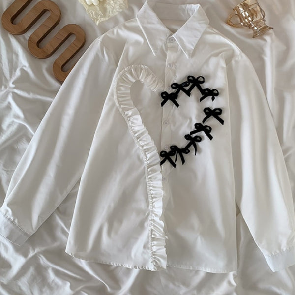 ハートデザインホワイトシャツ