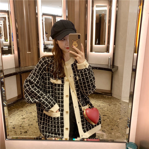 ツイードカーディガン