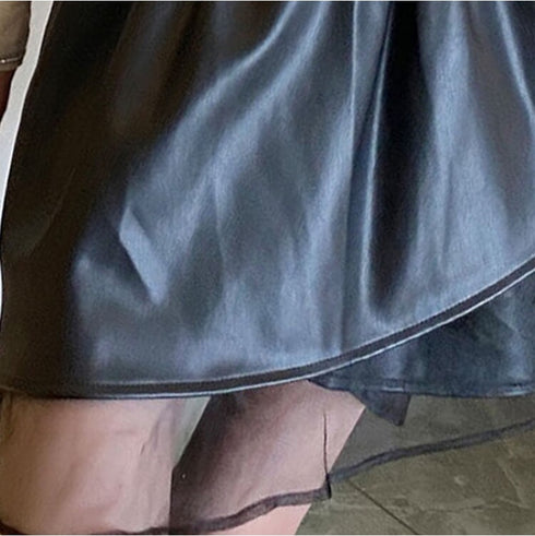 フェイクレザーデザインスカート