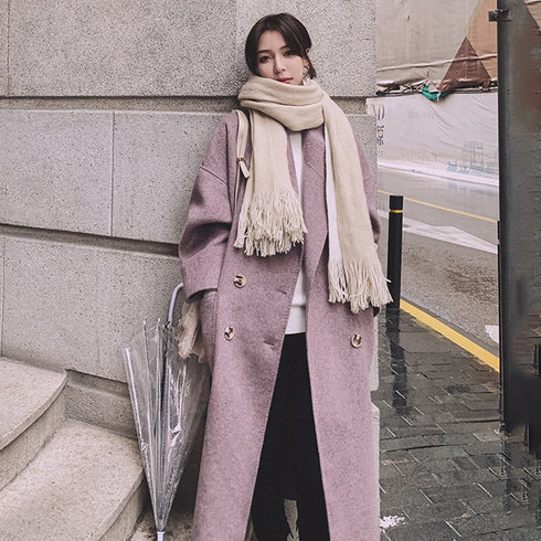 ピンクロングコート