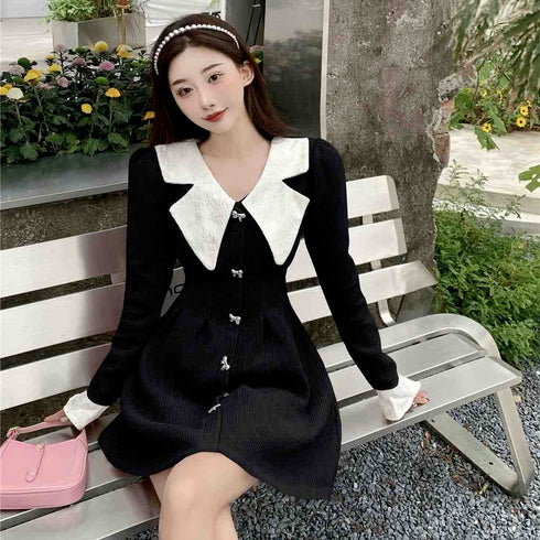 デザインカラーワンピ