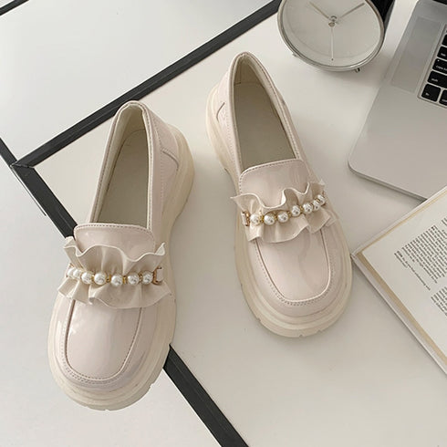 パールラインフリルローファー