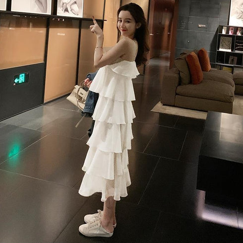 フリルホワイトサマーワンピース