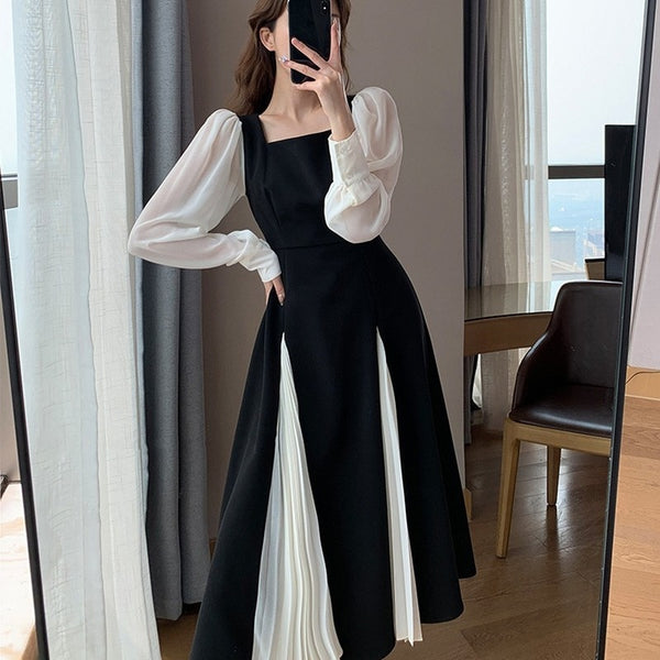 とろみシフォンプリーツワンピ