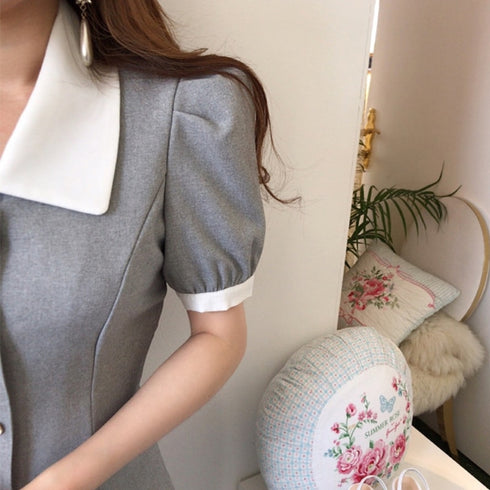 グレーレディロングワンピ