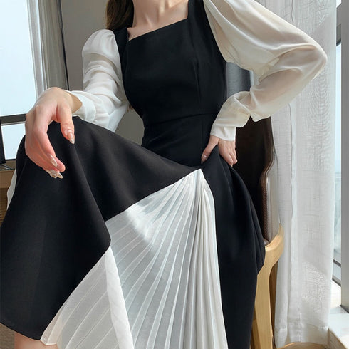 とろみシフォンプリーツワンピ