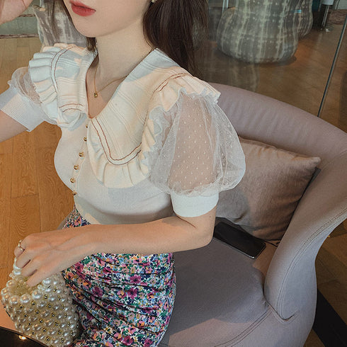 透けふわスリーブトップス