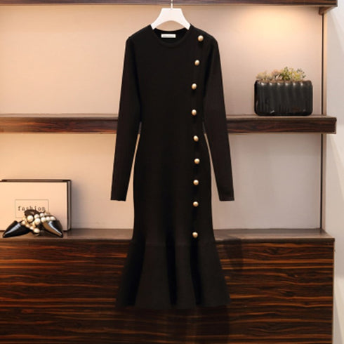 サイドボタンマーメイドワンピース