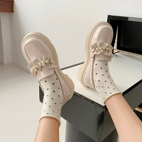 パールラインフリルローファー