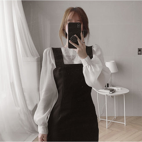 シンプルレディジャンパースカートセット