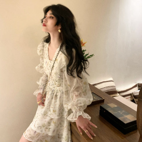 フリルシフォンガーリーミニワンピ