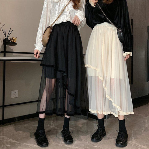 シースルーロングスカート