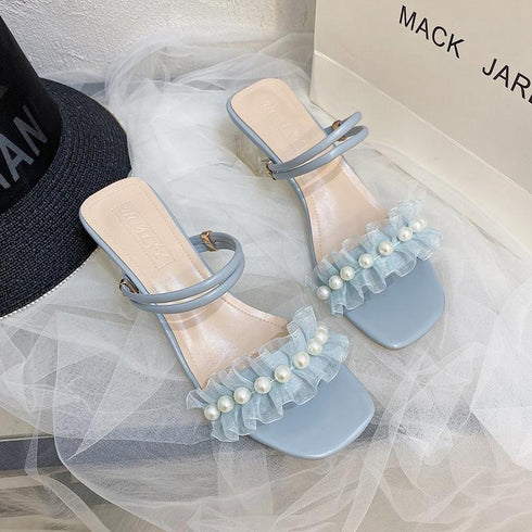 フリルパールサンダル