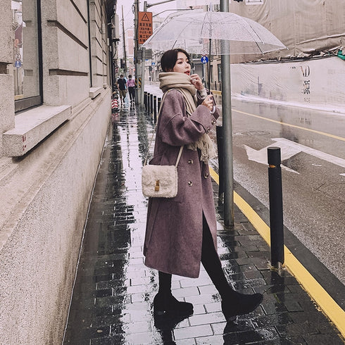 ピンクロングコート