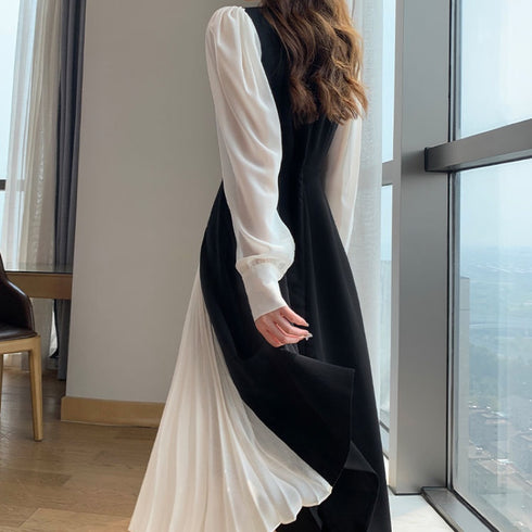 とろみシフォンプリーツワンピ