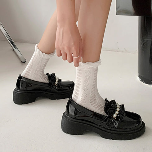 パールラインフリルローファー