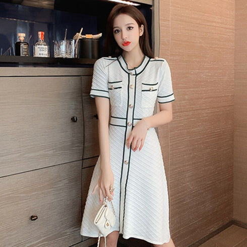 レディバイカラーワンピース