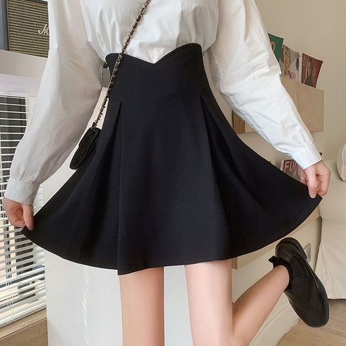 シンプルプリーツワンカラースカート